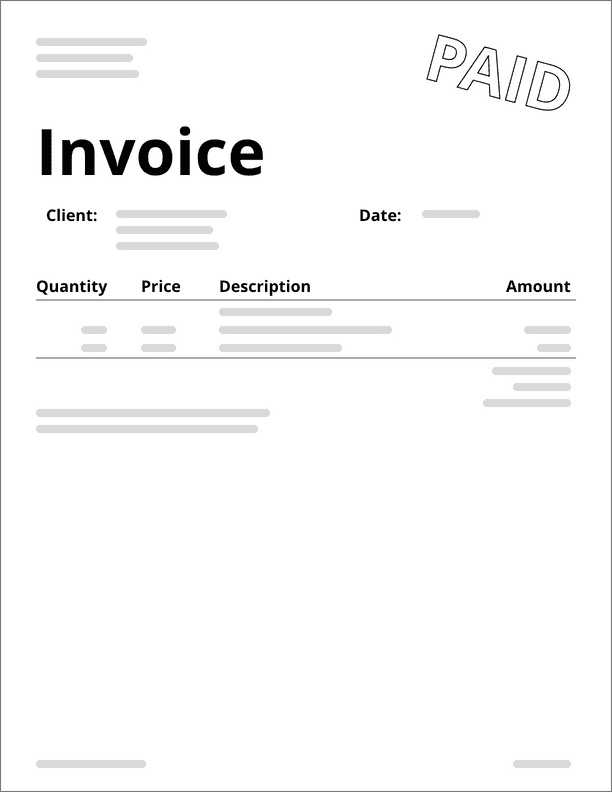 A stylized invoice.
