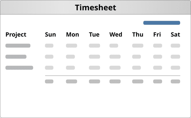A stylized timesheet.