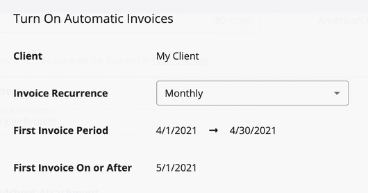Automatic Invoices